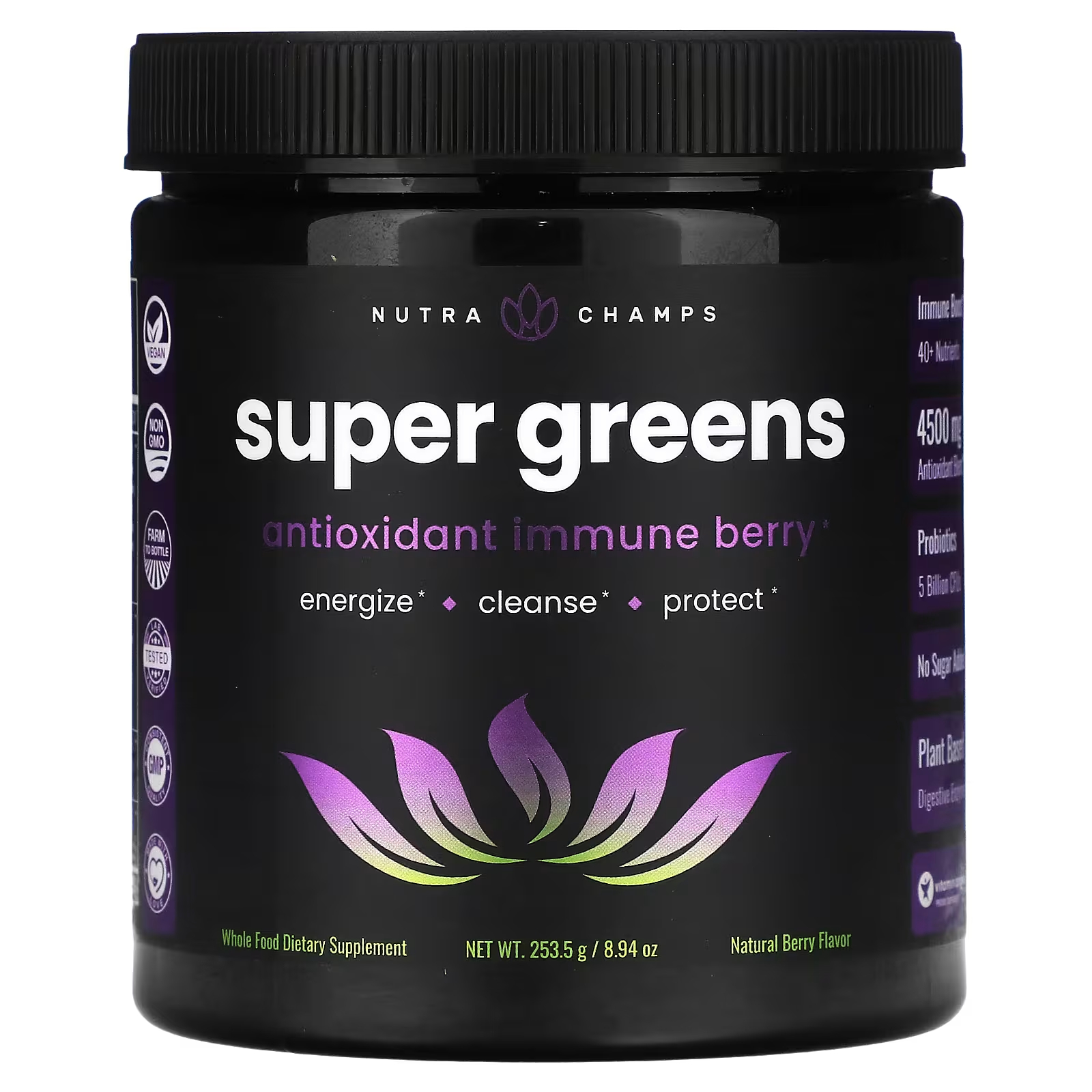 

Добавка NutraChamps Super Greens ягоды, 253,5 г