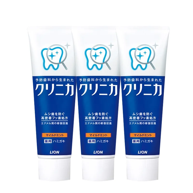 LION Зубная паста с ферментами для очищения и свежести дыхания 130 г*8, Mild mint 130g*3 sticks