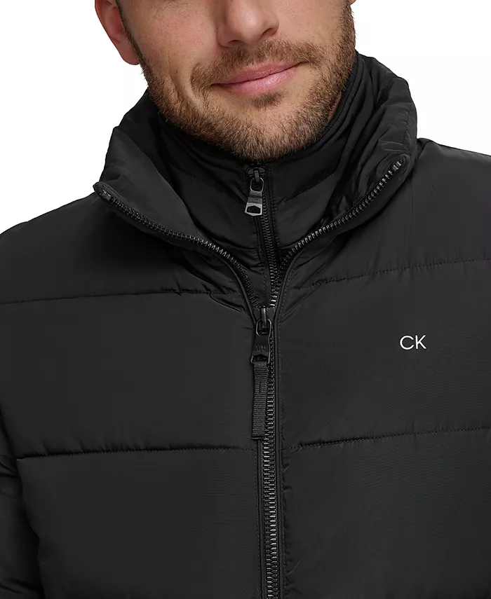 Мужская пуховая куртка с вставкой-нагрудником Calvin Klein, черный — фото 3