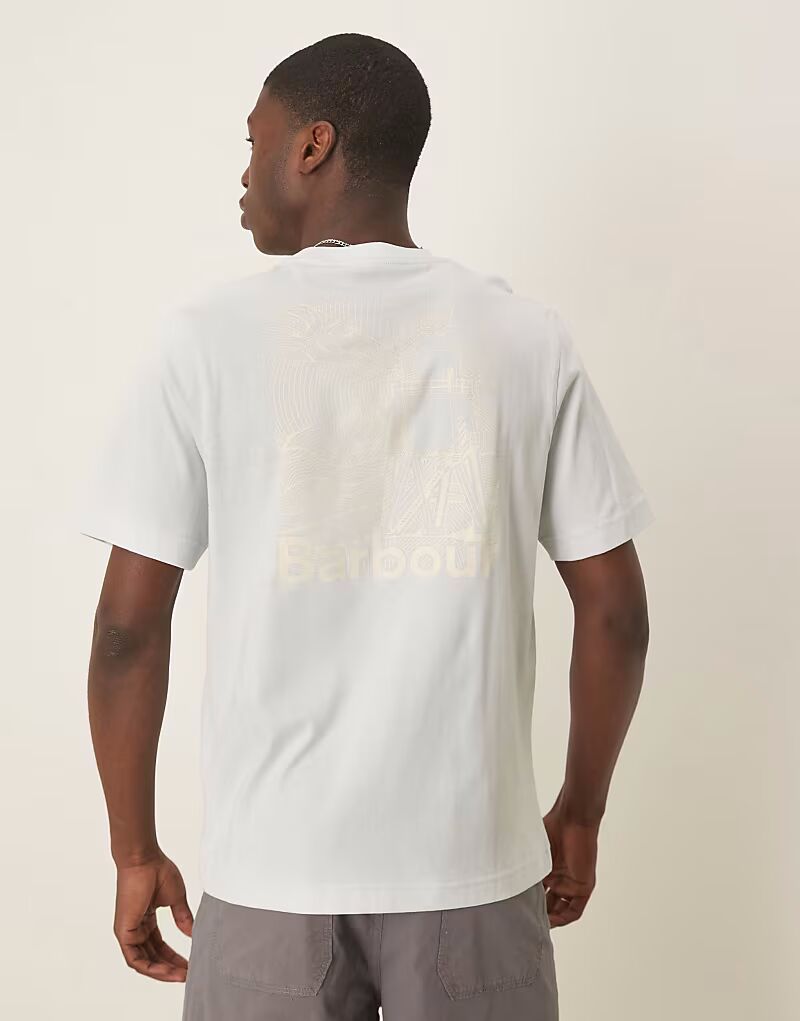 

Футболка Barbour moonwell back print in light blue