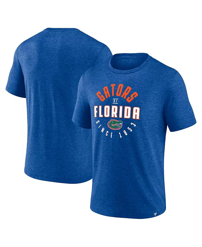 

Мужская футболка Heather Royal Florida Gators с утяжеленным круговым принтом Fanatics