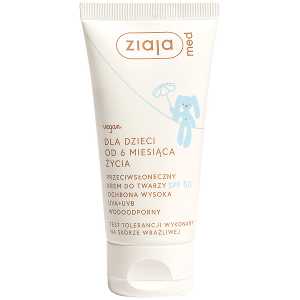 

Солнцезащитный крем для лица с spf50 для детей, 50 мл Ziaja Med