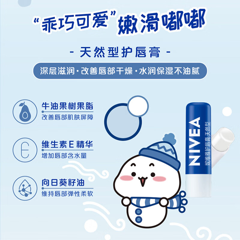 Натуральный бальзам для губ увлажняющий успокаивающий 4,8 г NIVEA — фото 2