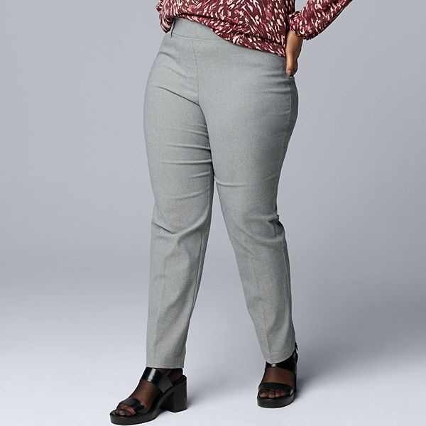 

Прямые брюки slim straight с косыми карманами из полированного твила plus size Simply Vera Vera Wang, Dark Gray Fox Heather