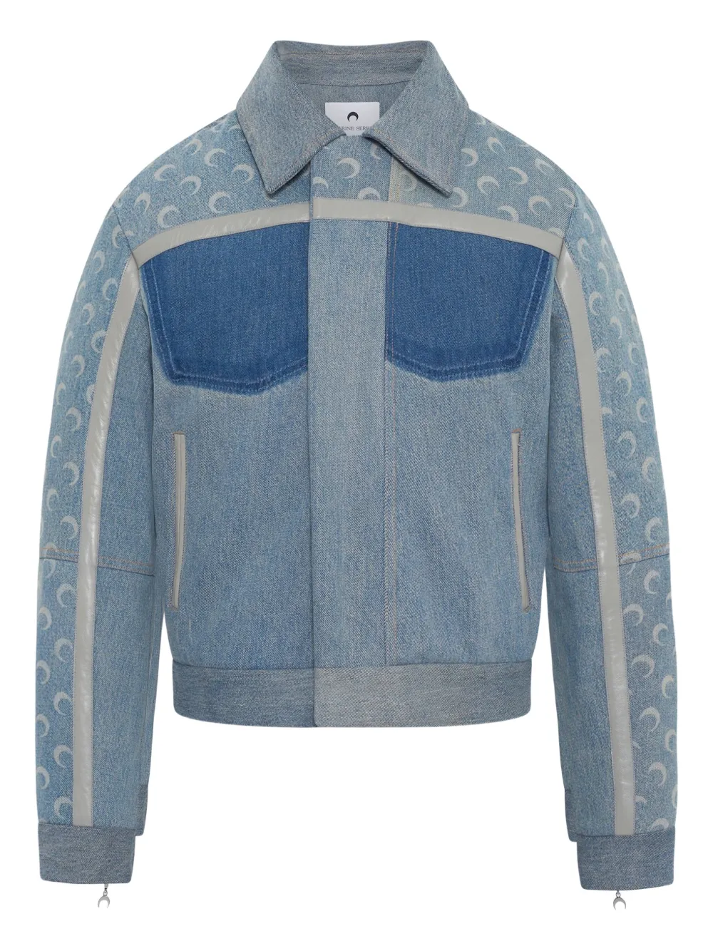 

Куртка с отделкой из ткани с лунным принтом Marine Serre, синий