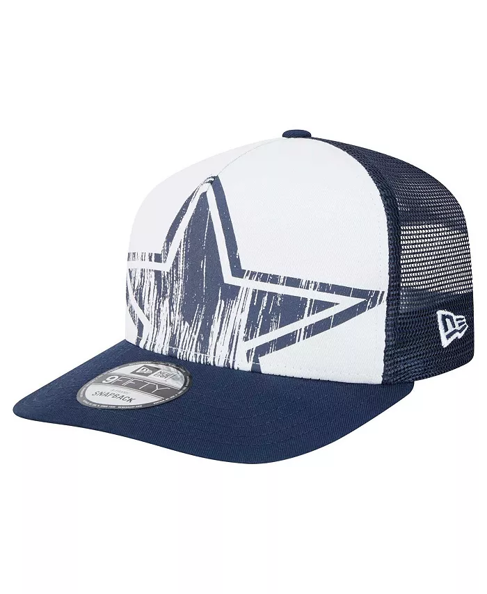 

Белая/тёмно-синяя состаренная кепка-кнопка Dallas Cowboys 9FIFTY с А-образной оправой для больших мальчиков и девочек New Era