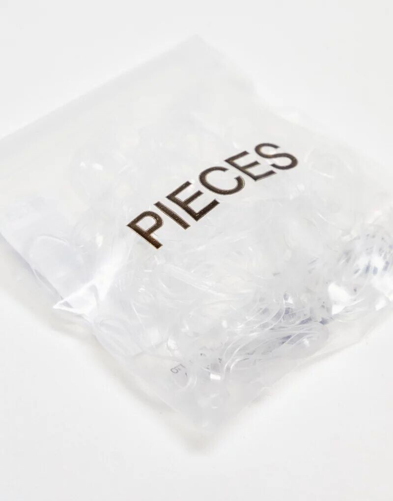 Pieces – упаковка из 100 прозрачных эластичных резинок для волос — фото 4