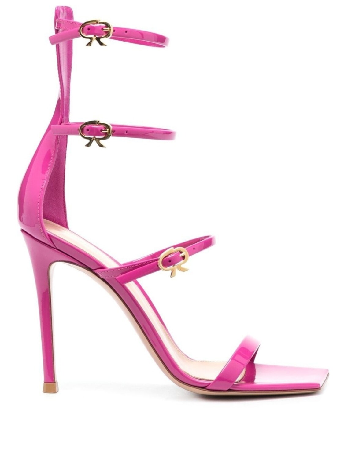 Gianvito Rossi босоножки с декоративной пряжкой, розовый