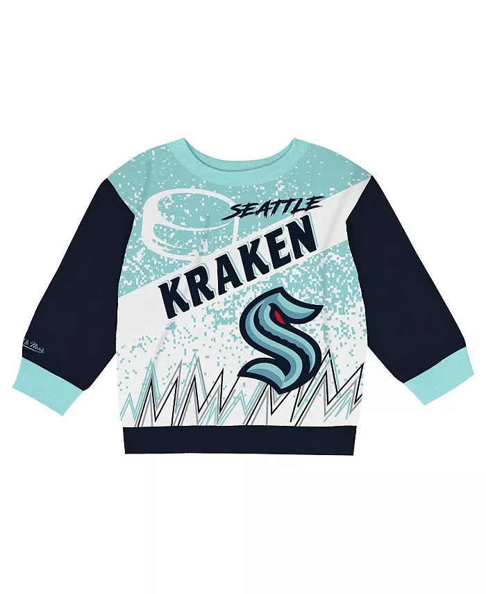 Детский комплект из флисовой толстовки и брюк Seattle Kraken с оверсайз кроем Two-Piece Oversized Block Buster Mitchell & Ness — фото 2