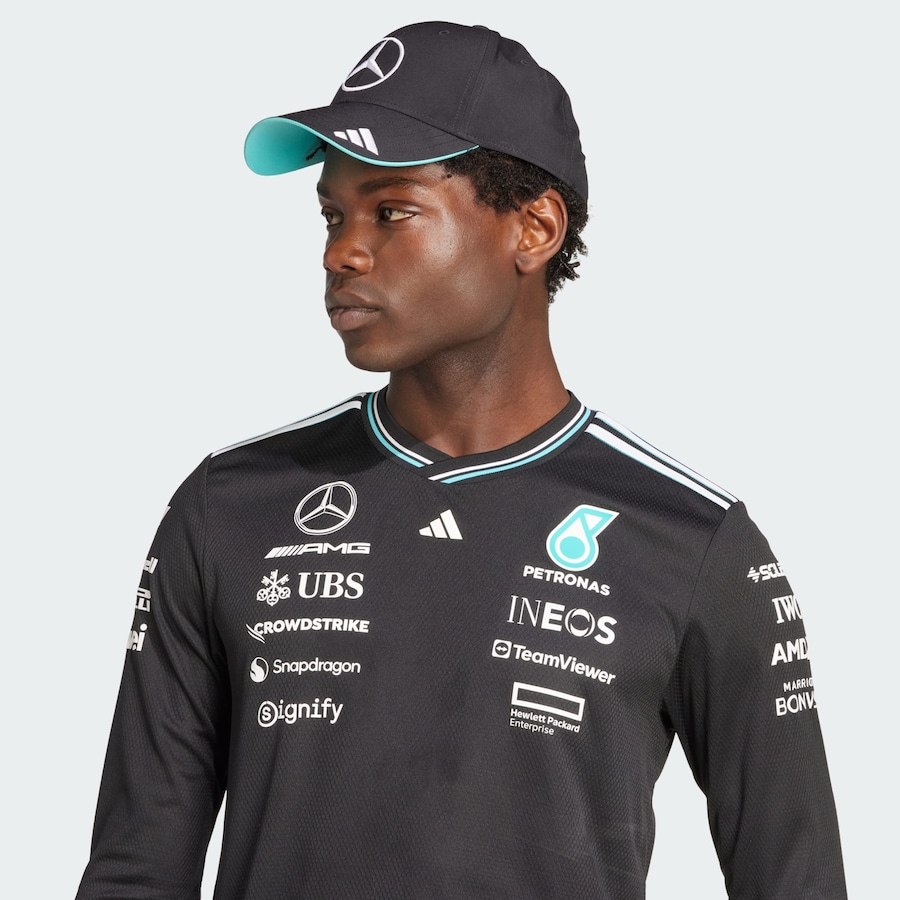 Футболка Performance ADIDAS PERFORMANCE MERCEDES - AMG PETRONAS FORMULA ONE TEAM DRIVER JERSEY AUTHENTIC LONG, черный — фото 4