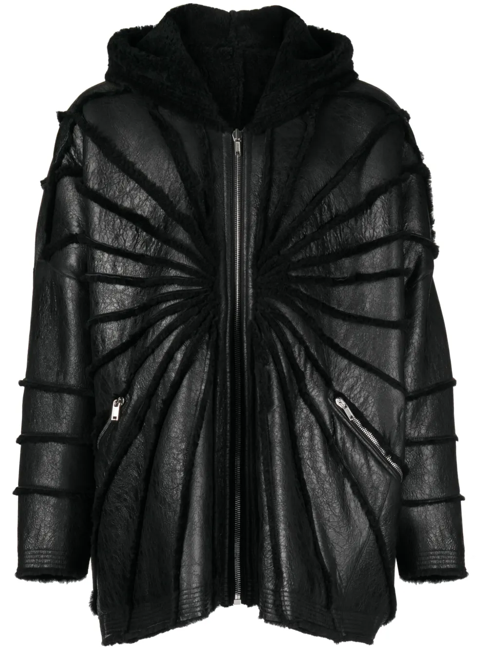 

Куртка Jumbo с капюшоном и меховой отделкой Rick Owens, черный