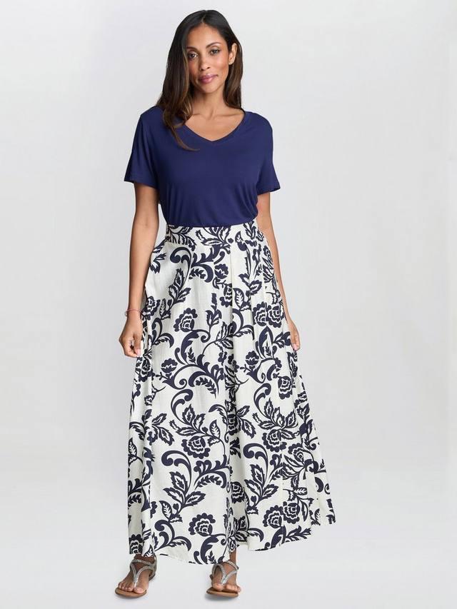 

Макси-юбка с цветочным принтом Gina Bacconi, White/Multi