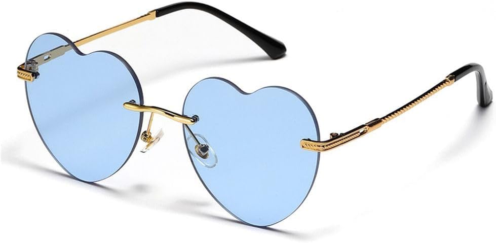 

Солнцезащитные очки в форме сердца, без оправы, с тонким металлическим каркасом, градиентными линзами, солнцезащитные очки в форме сердца для женщин, защита от ультрафиолета UV400, T2 DSVIGF, T2