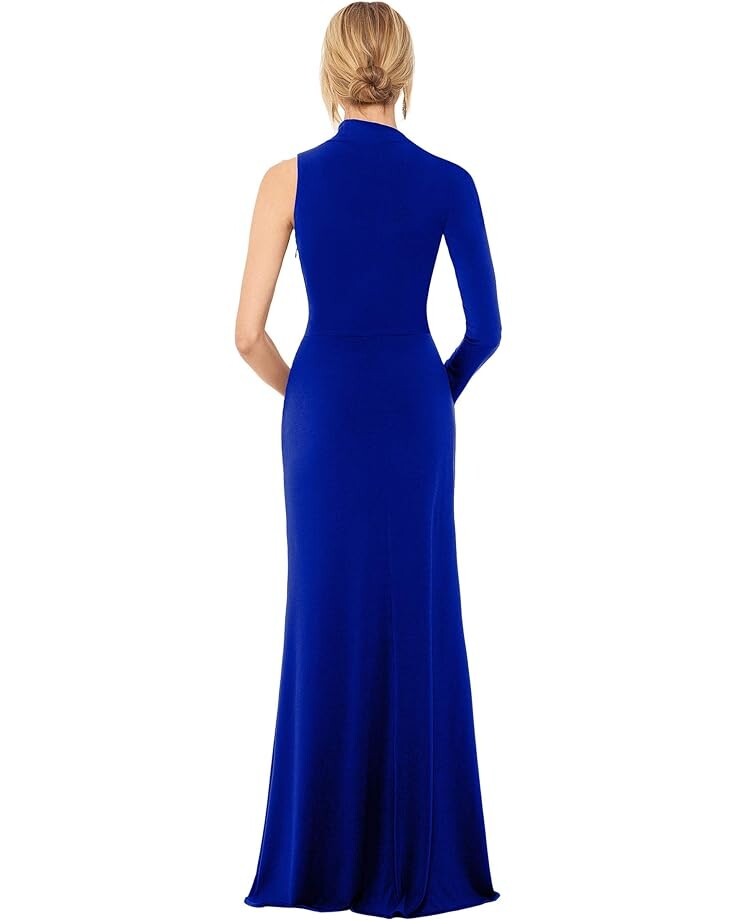

Платье Betsy & Adam Long Jersey Asymmetrical Sleeve Gown, цвет Electric Blue