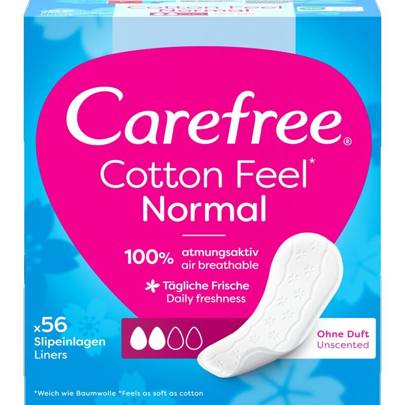 Прокладки для трусов из хлопка Feel Normal Carefree, 56 шт.