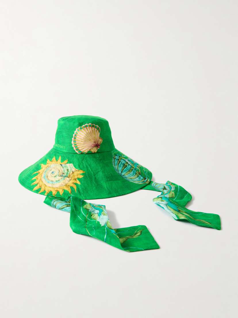 

Льняная шляпа от солнца с принтом Aquatica Alémais, зеленый