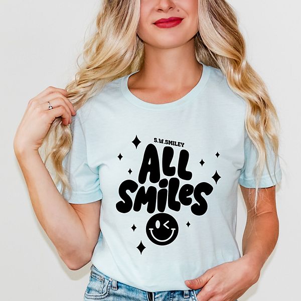

Футболка с коротким рукавом SWSmiley all smiles smiley face Simply Sage Market, Ice Blue