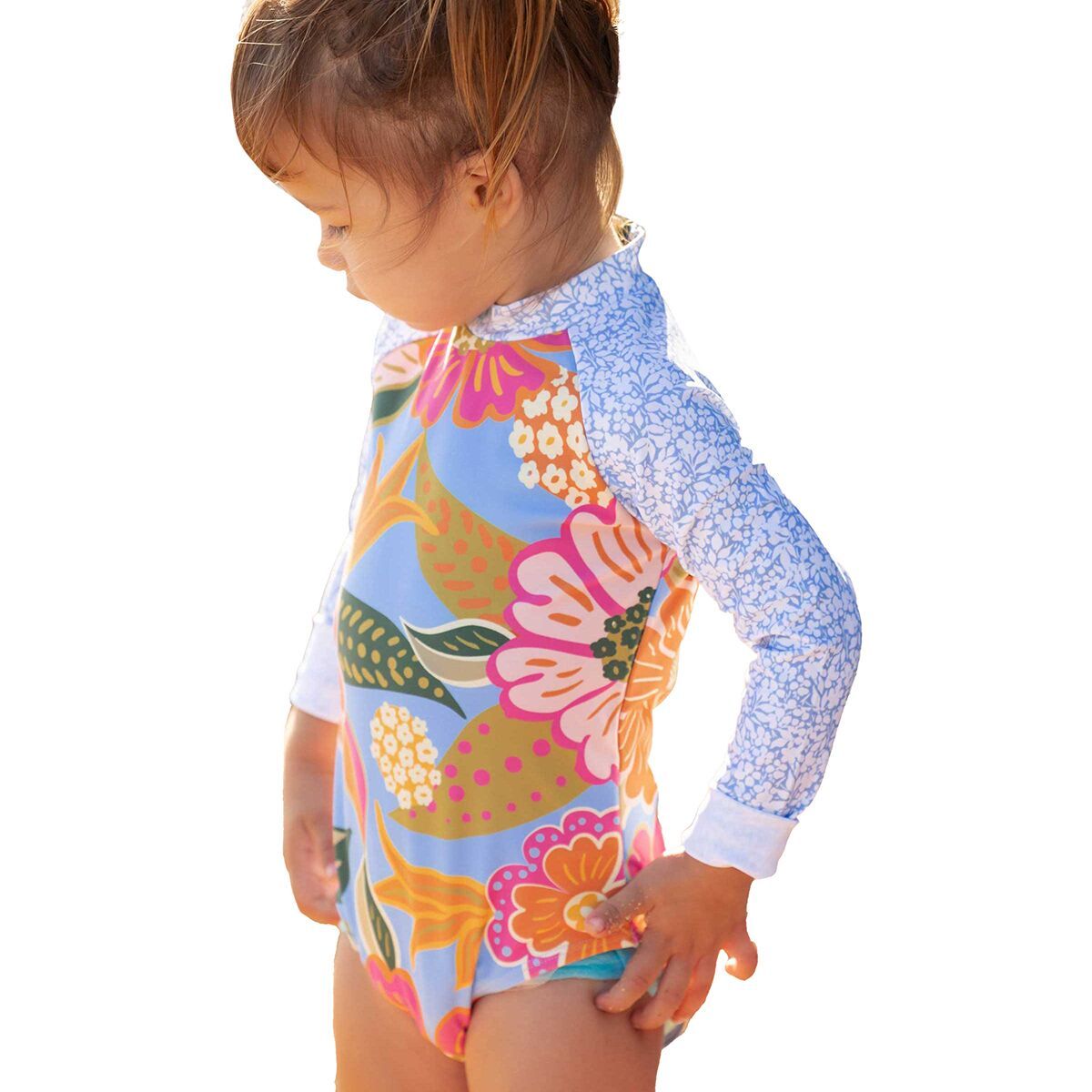 

Цельнокроеный купальник с длинным рукавом для девочек Nani Swimwear, цвет mona