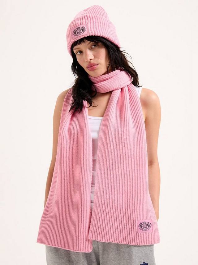 

Вязаный комплект шапки и шарфа Crest Juicy Couture, Juicy Pink