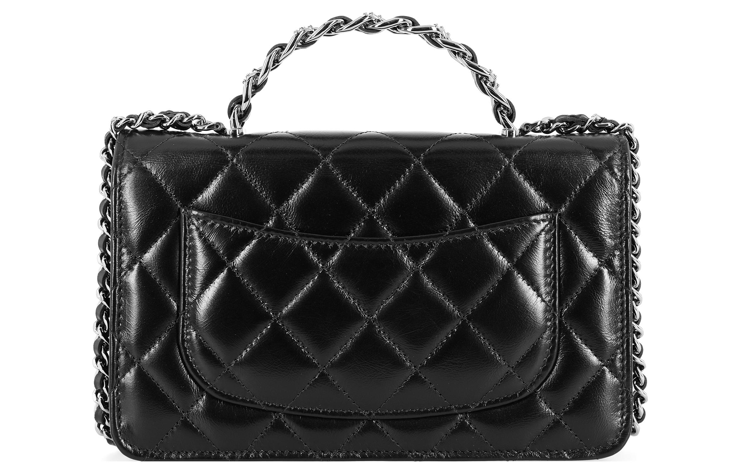 CHANEL Яркая кожаная сумка через плечо с морщинистой текстурой — фото 3
