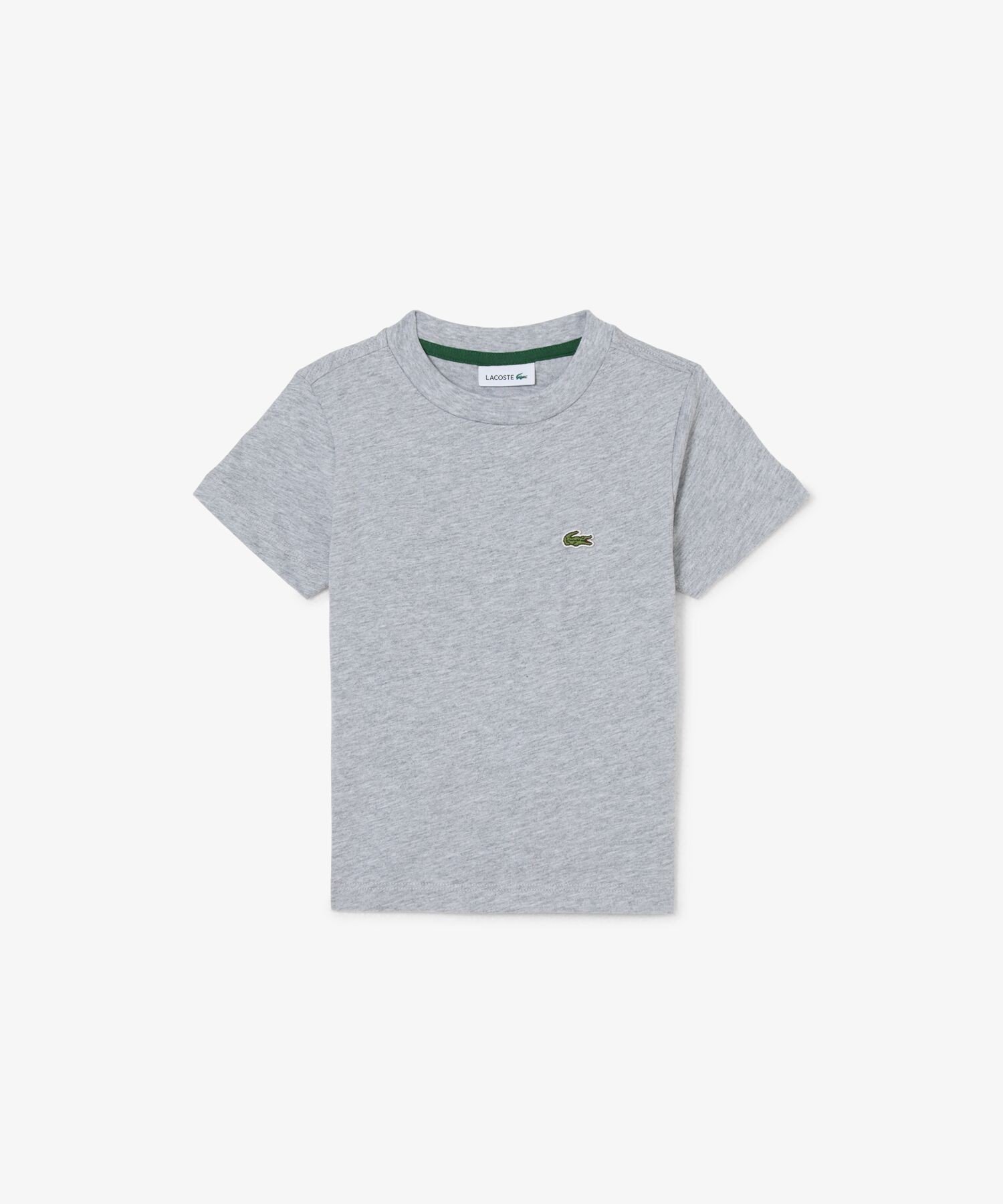 Детская базовая футболка с коротким рукавом и нашивкой в виде крокодила LACOSTE, Gray