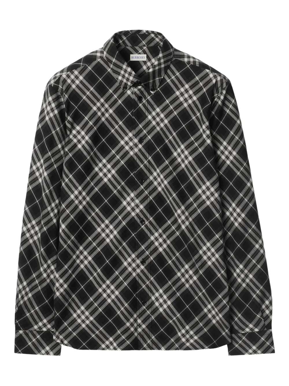 

Рубашка из хлопковой фланели в клетку BURBERRY, черный