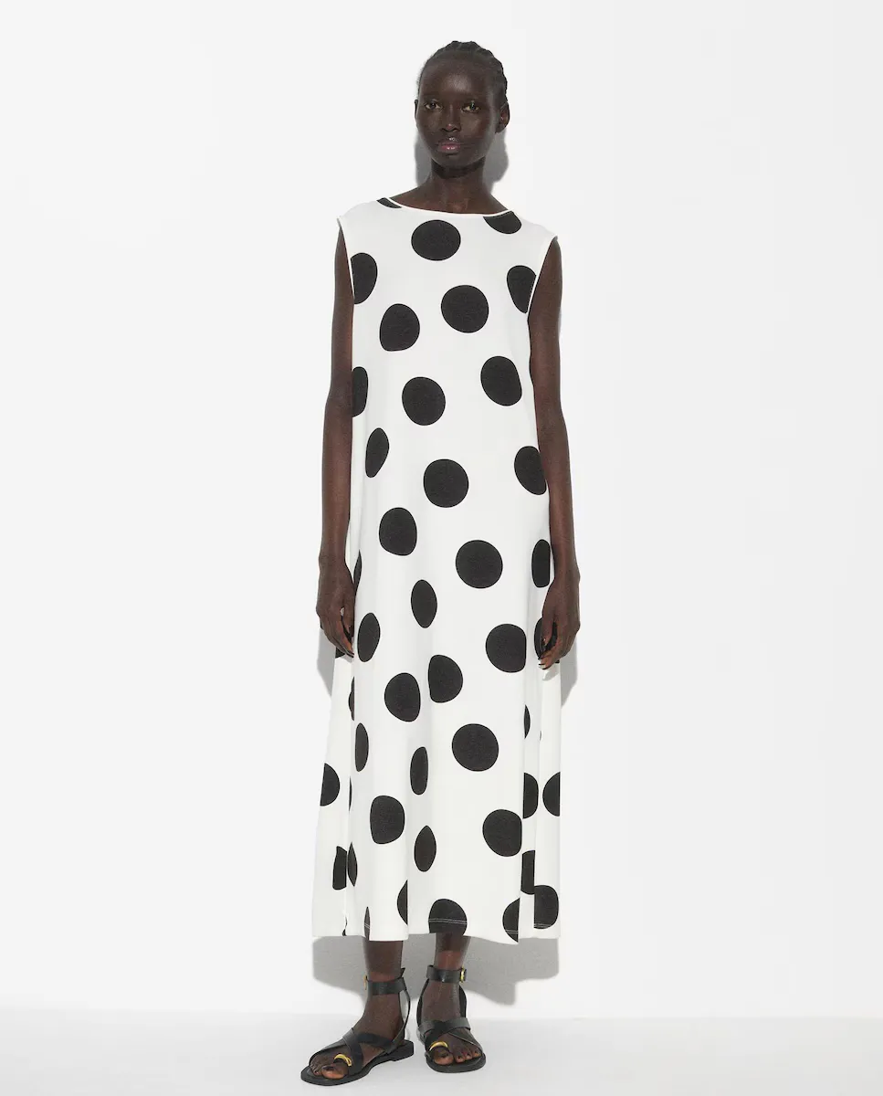 

Струящееся платье без рукавов с принтом в горошек Parfois, мультиколор