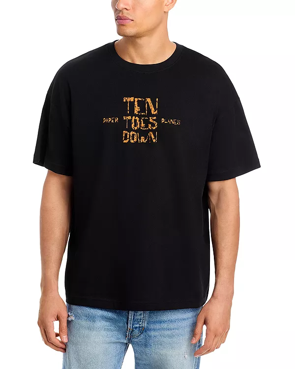 

Футболка с коротким рукавом и графическим принтом Paper Planes, черный