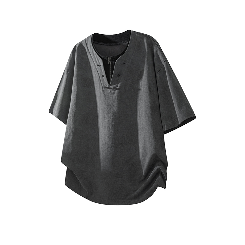 

Футболка Unisex V-образный вырез Moderate Mock Two Piece X1617, серый