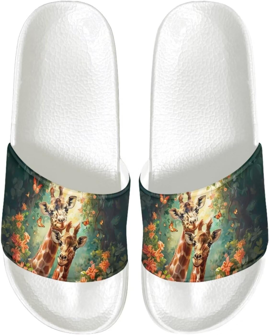 

Женские сандалии шлепанцы с открытым носком на один ремешок, повседневная обувь для прогулок Judentidos, Funny Giraffe
