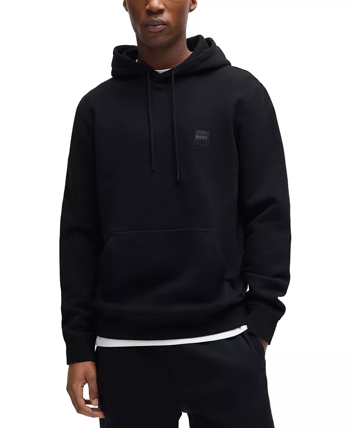 

Мужская хлопковая худи с логотипом Regular-Fit Hugo Boss, черный