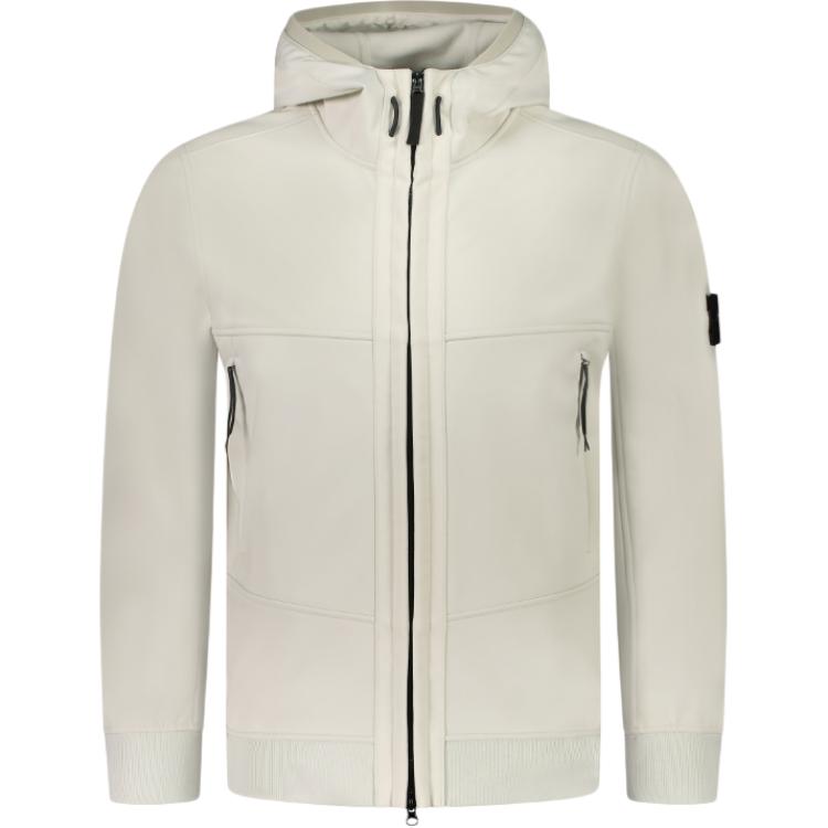 

STONE ISLAND Застёгивающаяся на молнию толстовка с капюшоном, White