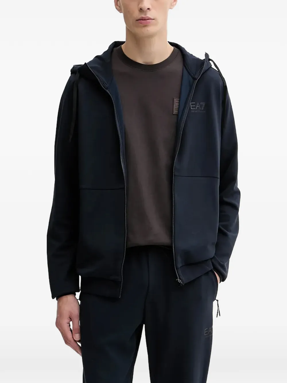 

Спортивный костюм с кулиской и логотипом Ea7 Emporio Armani, синий