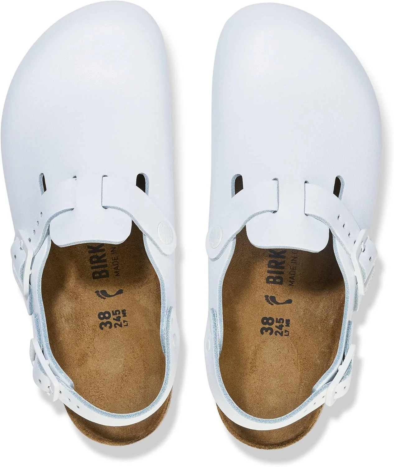 Кожаные сабо BIRKENSTOCK Tokio Pro - высококачественная повседневная и рабочая обувь унисекс для медицинских, ресторанных и сервисных предприятий, белый — фото 2