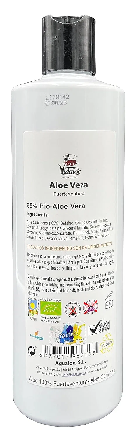 Шампунь и гель для душа Vidaloe Aloe Vera 400 мл (.) Vidaloe — фото 2