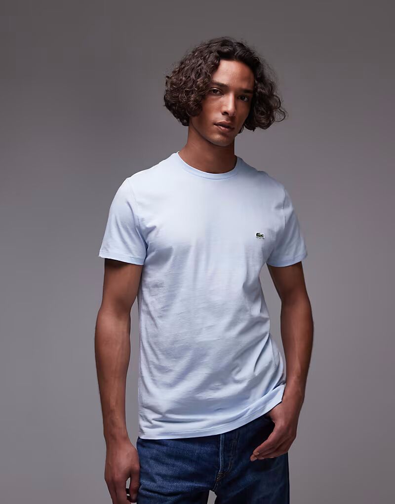 

Футболка Lacoste из хлопка пима светло-голубого цвета