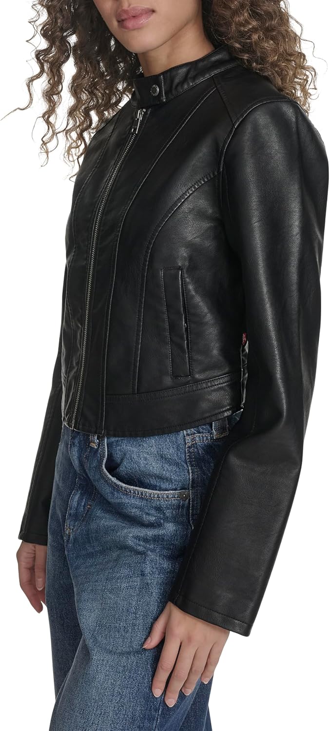 Женская куртка-косуха Levi's из искусственной кожи, черный — фото 3