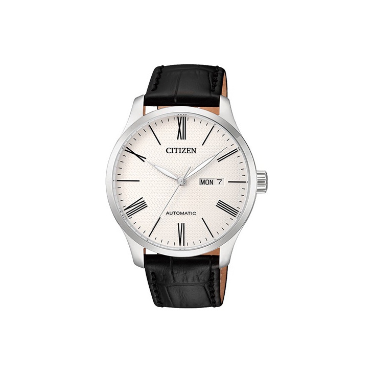 

CITIZEN Часы Classic Mechanical Movement Cow Leather Strap Watch Men's Watch White Dial, White Dial