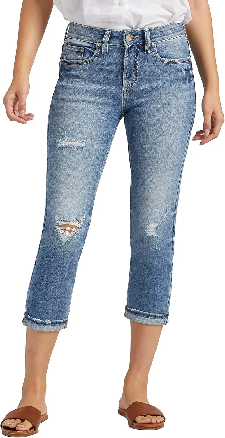 

Silver Jeans Co. Женские джинсы Suki Curvy Fit Mid Rise Capri