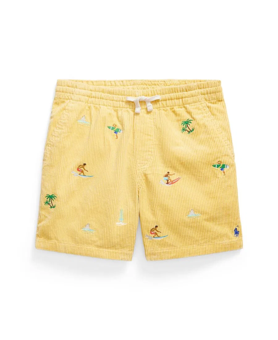 Детские вельветовые шорты Polo Prepster с вышивкой, размер 8-20 Polo Ralph Lauren, желтый — фото 4