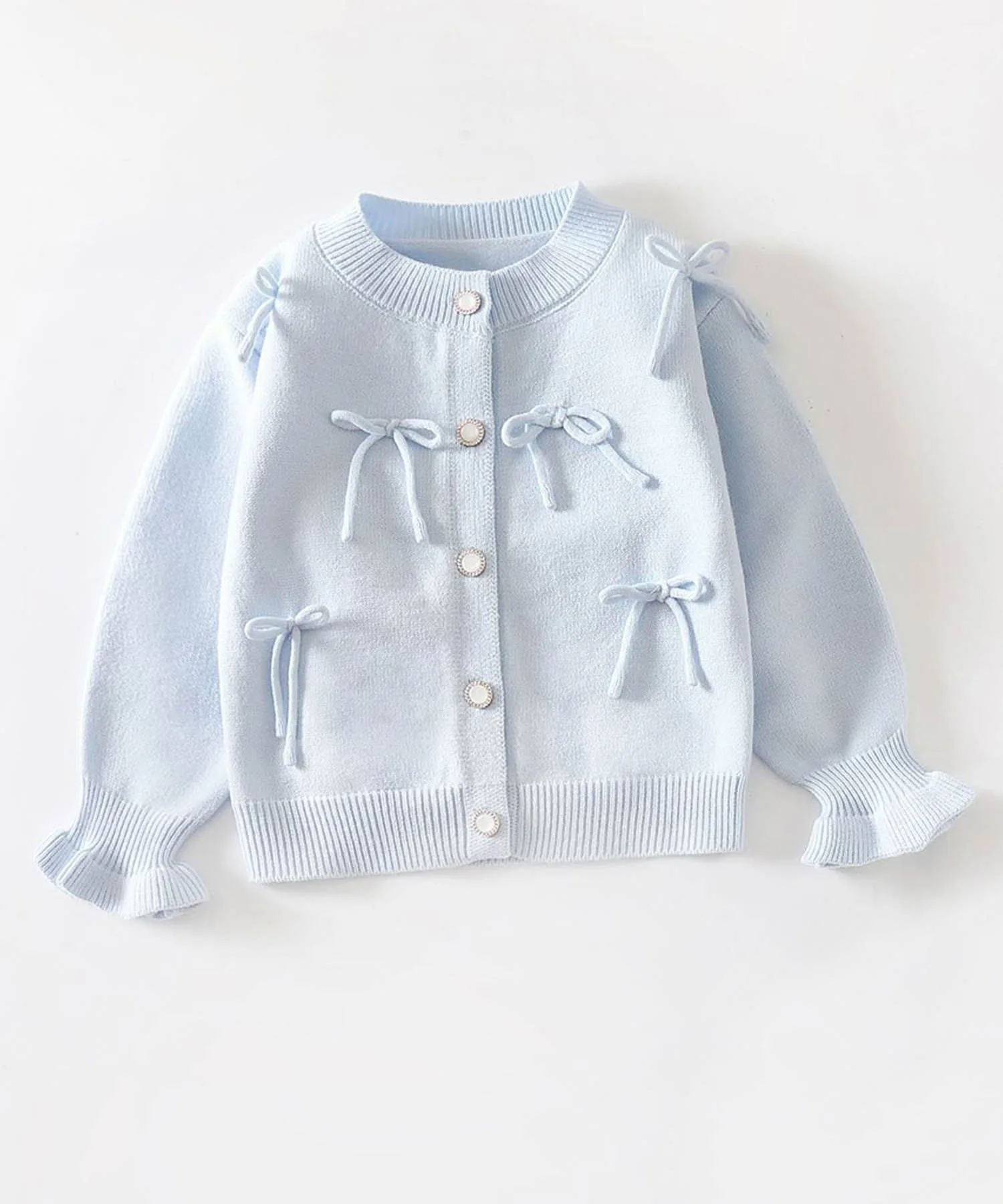 Кардиган с бантом в виде конфетной рукавицы Aimoha Kids, blue