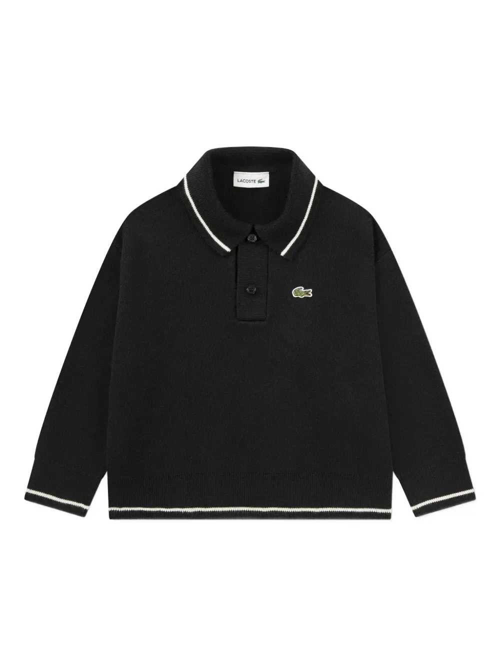 Полосатая рубашка поло Lacoste Kids, черный