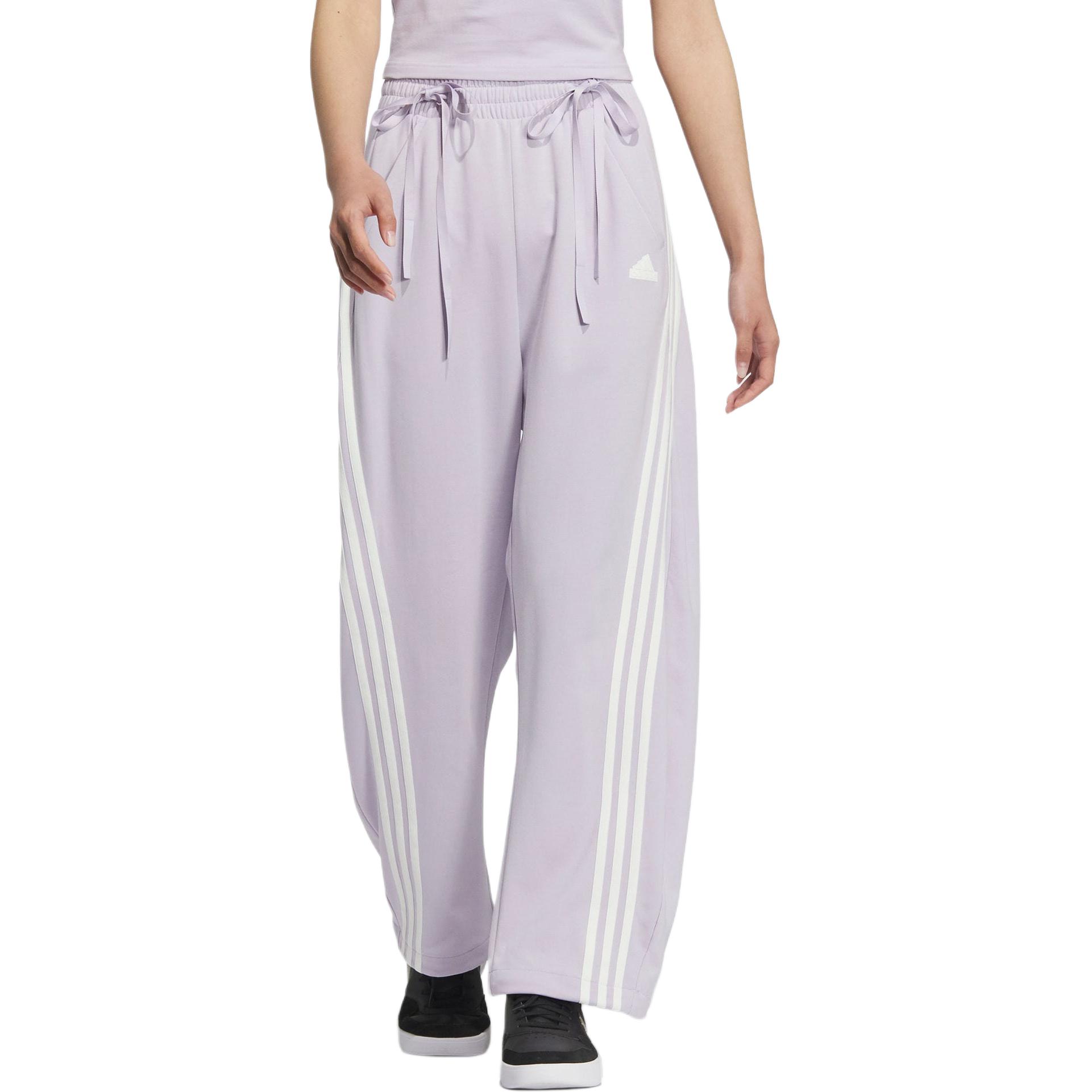 Adidas Женские джоггеры Dance Interlock вязаные спортивные штаны Silver Purple — фото 4