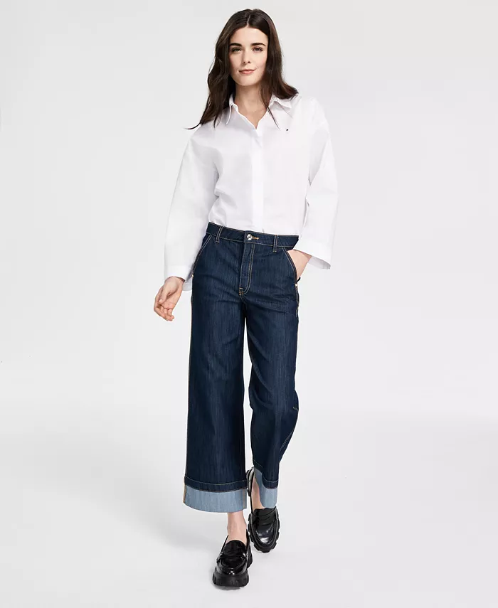 

Женские джинсы с широкими штанинами Tommy Hilfiger, синий