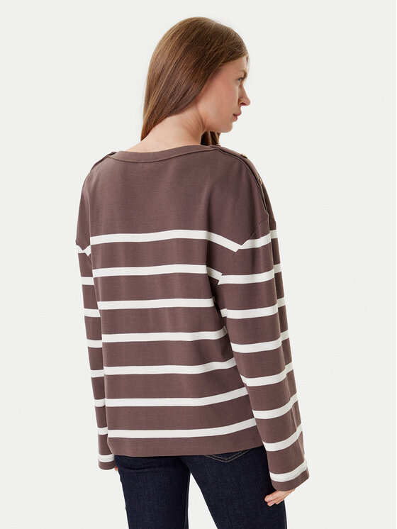 Блузка relaxed fit Gold Button WW0WW45760 Tommy Hilfiger, коричневый — фото 3