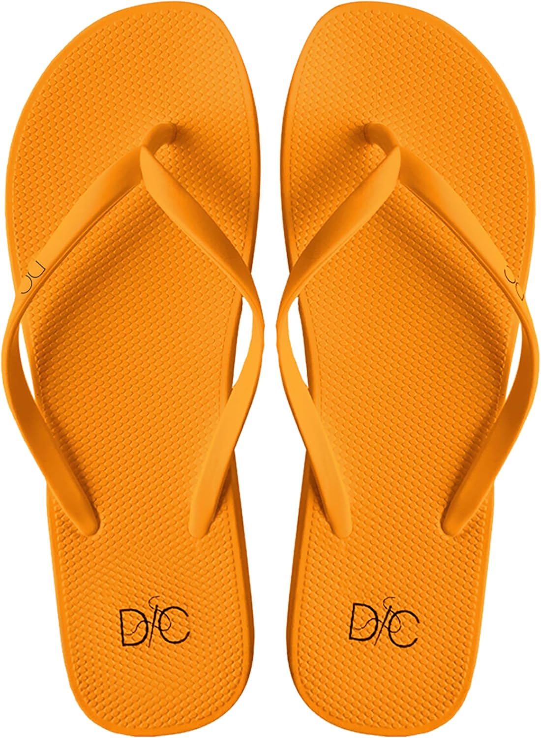 

Изысканные женские и девичьи мягкие удобные шлепанцы для пляжа, душа и повседневной носки - размеры 6, 7, 8 Divinely Crafted, оранжевый