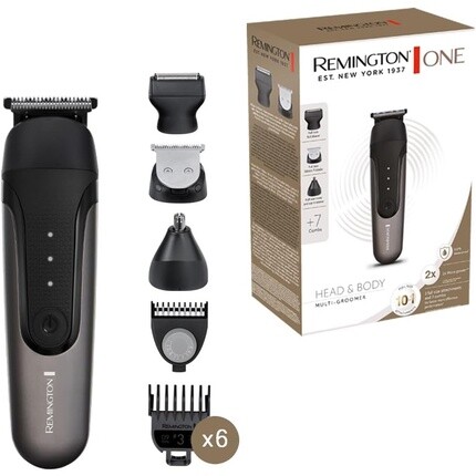 

Машинка для стрижки волос и триммер для бороды Remington ONE Multi с 10 насадками — водонепроницаемая литиевая многофункциональная машинка для стрижки PG760