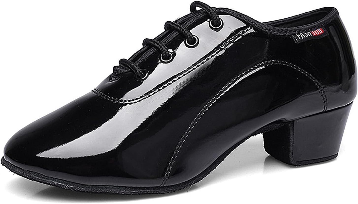 

Туфли для латинских танцев SWDZM для мужчин и мальчиков, шнуровка, для бальных и тренировочных танцев, черный