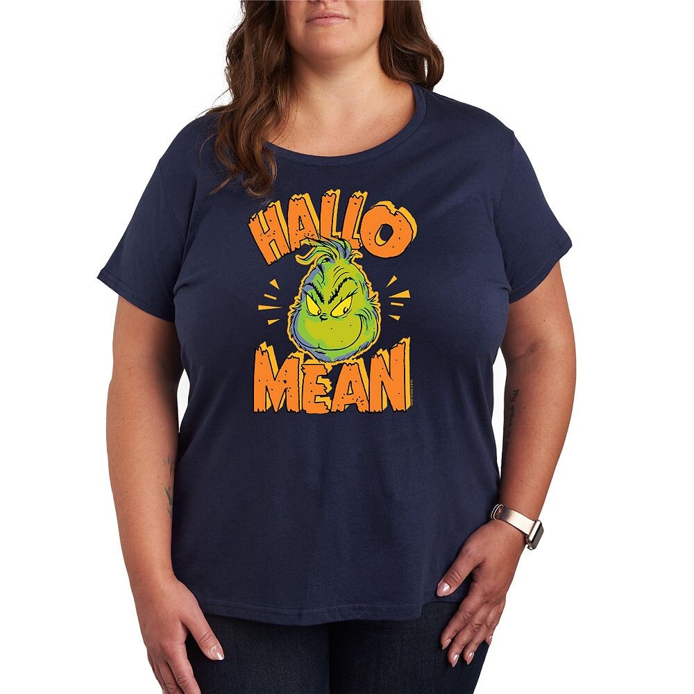 

Плюс размер Доктор Сьюз Гринч HalloФутболка с рисунком Mean Licensed Character, темно-синий
