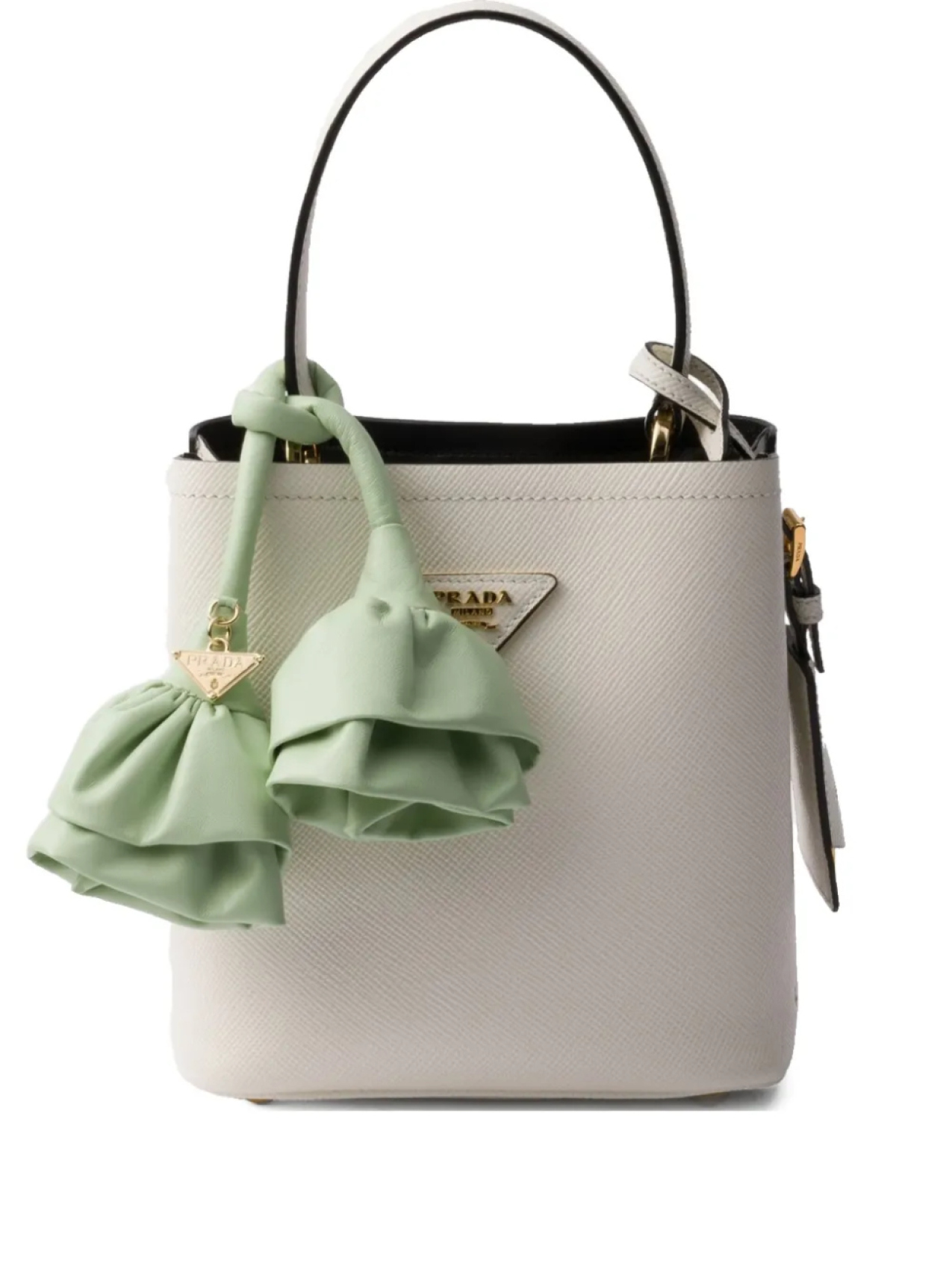 

Мини-сумка Panier Saffiano Prada, белый